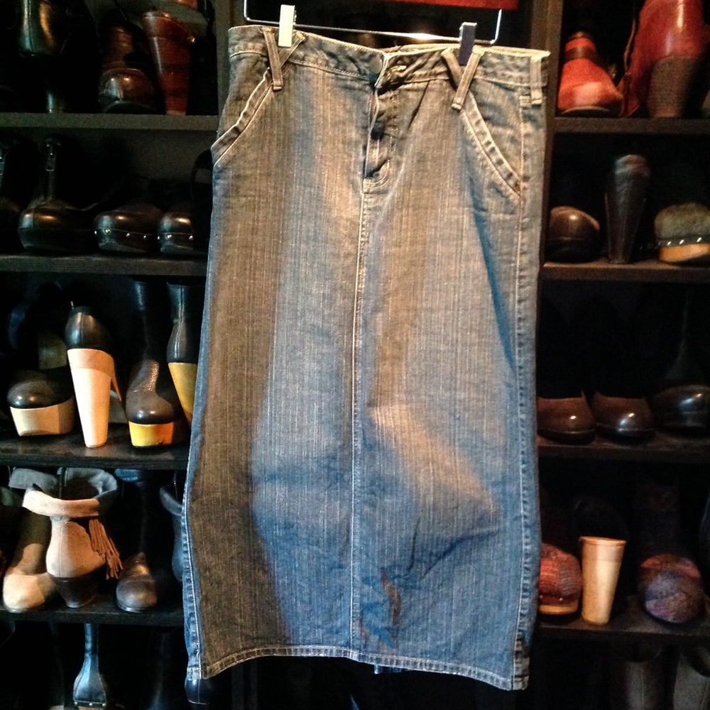 Cato denim midi skirt